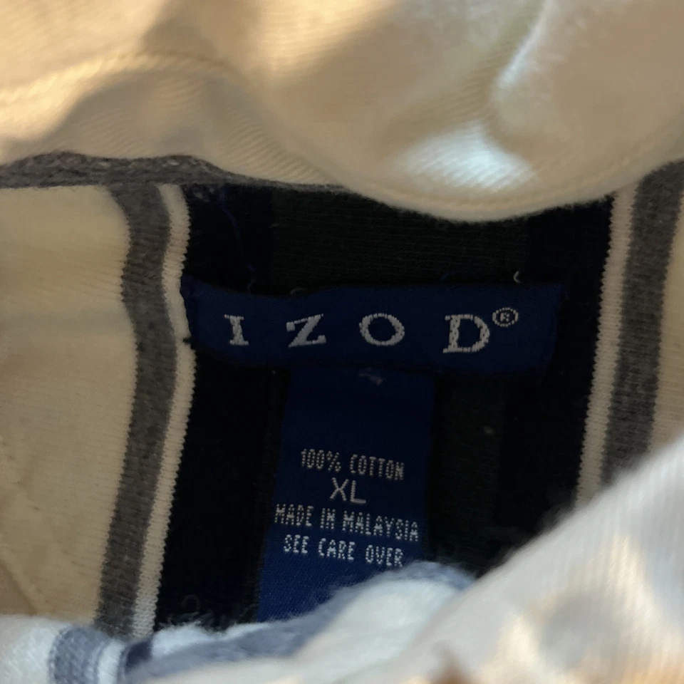 Camisa Polo Izod Manga Larga Multicolor Estilo Rugby - Para Hombre Talla XL Foto 3 de 3