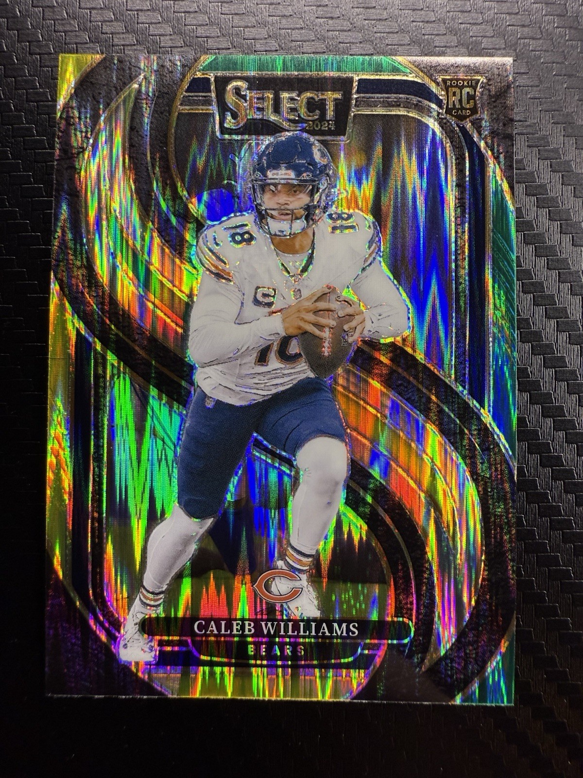 2024 Select Caleb Williams Green and Yellow Shock Prizm Premier Level #114