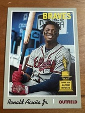 Ronald Acuña Jr. Acuna 2019 Topps Heritage Rookie Cup #500 Baseball Card. rookie card picture