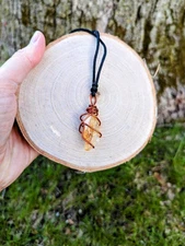 Copper-Wrapped Citrine Necklace / Wire Wrapped Necklace / Hippie / Hippy / Crys