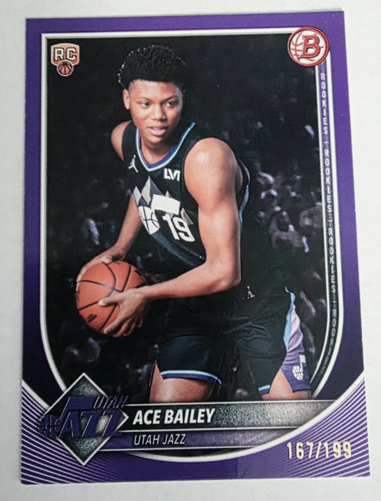 2025-26 Bowman Ace Bailey Purple RC /199 Utah Jazz #5