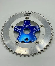 Old School BMX Sprocket GT White Chainring Bolts Tioga CD Sugino Blue MX Spider
