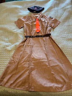 Vintage Girl Scout Brownie Uniform Outfit-4 Adorable Pieces