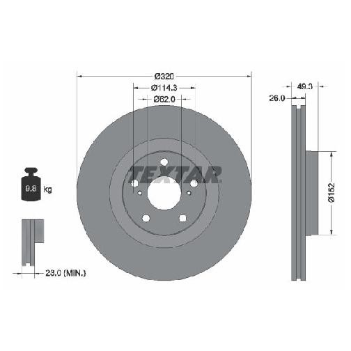2X Bremsscheibe Vorne FüR Toyota Verso R2 2.2 09 Bis 18 Textar 2AD-FHV 2WW-image
