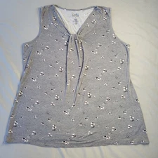 Croft & Barrow Women's Gray Floral Tank Top Size Medium