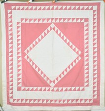 DAZZLING Vintage 30's Sawtooth Diamond in a Square Antique Quilt Top 