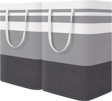 2-Pack 75L Large Laundry Basket Waterproof Washing Basket Freestanding Tall 
