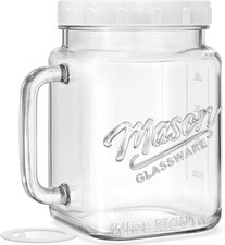 74 Oz/2160 Ml Glass Jar with Lid, Wide Mouth Airtight Glass Storage Jar, Quart P