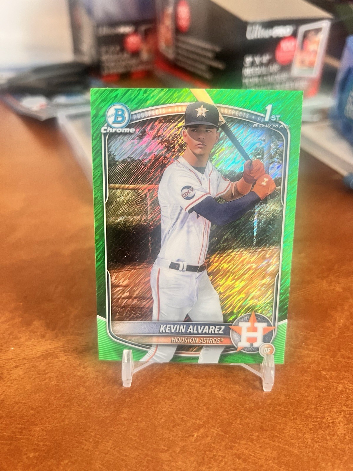 2025 Bowman Chrome Kevin Alvarez #BCP-227 Green Shimmer Refractor /99 ASTROS🔥