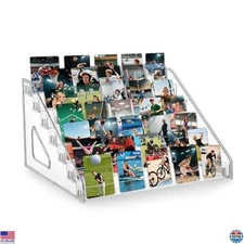7-Tier Clear Acrylic Card Display Stand - 12" Rack for Trading & Sports Cards