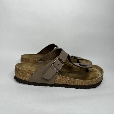 Birkenstock Gizeh Sandals Mocha Brown Leather Cork Thong  display picture 1