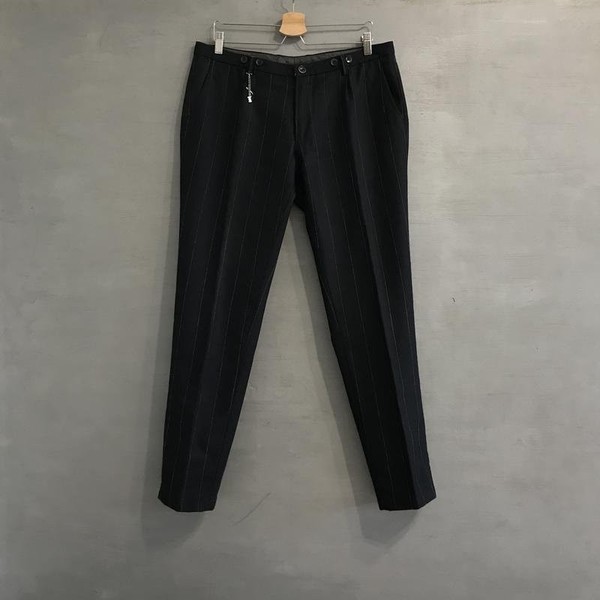 Men Savile Row Company Trousers Black Wool 38 / XL