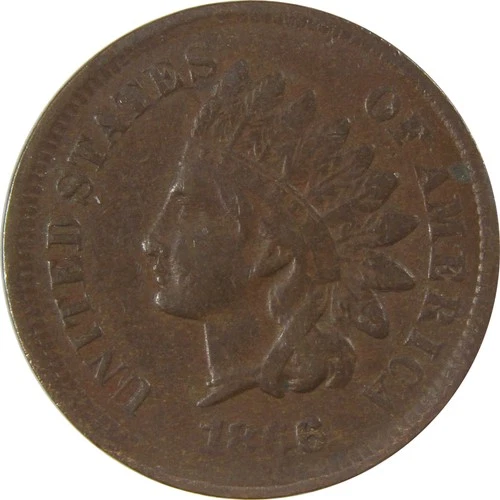 1866 Indian Head Cent VF Very Fine Penny 1c Coin SKU:I23992