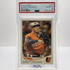 2013 Topps #270 Manny Machado Fielding Rookie Card RC PSA 10 Gem Mint. rookie card picture
