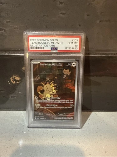 Pokemon TCG Team Rocket’s Meowth 203/182 IR Destined Rivals PSA 10