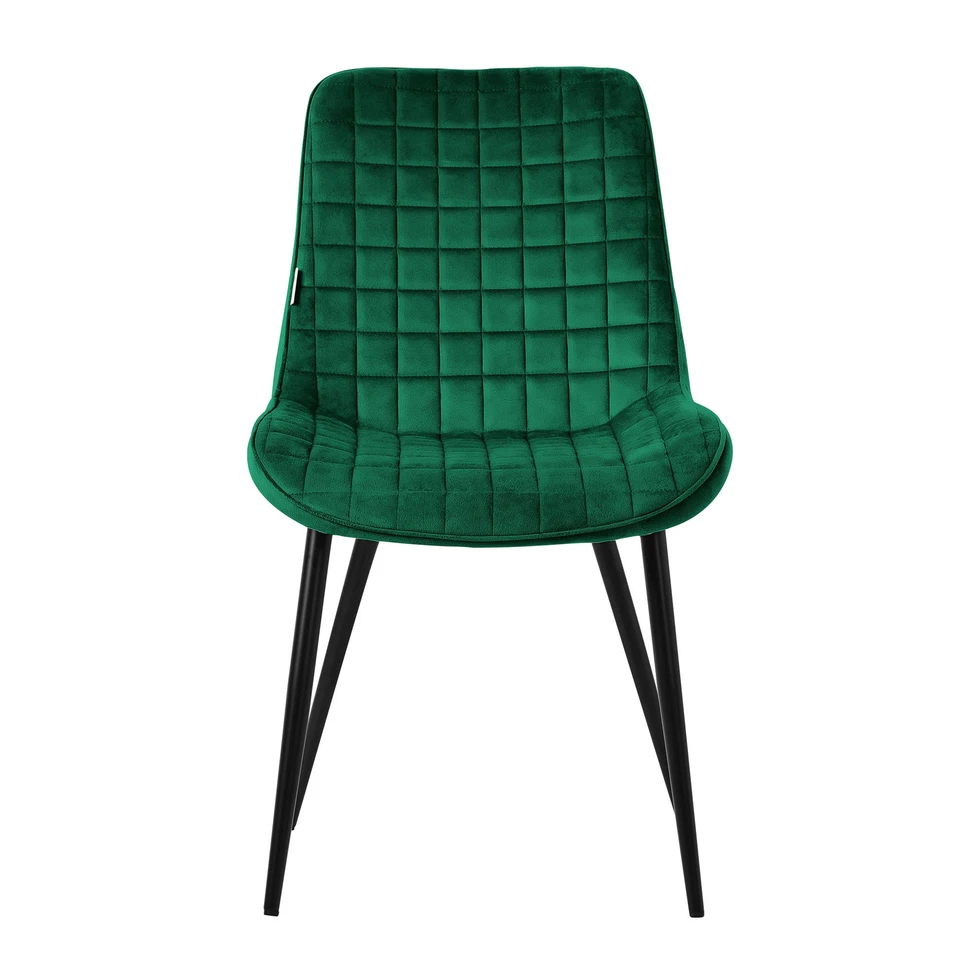 Set 6 sedie da sala da pranzo in velluto verde scuro poltrona da soggiorno sedia - Immagine 2 di 4