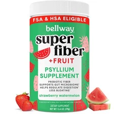 Bellway Super Fiber Powder + Fruit Sugar Free Organic Psyllium Husk Powder Fi...