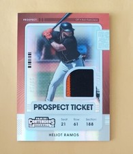 2021 Contenders Prospect Jersey Rainbow Ticket 10/10 Heliot Ramos #PTJ-HR Patch