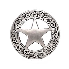 3/4" Engraved Star Screw Back Concho Antique Nickel 11373-01 by Stecksstore