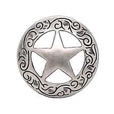 3/4" Engraved Star Screw Back Concho Antique Nickel 11373-01 by Stecksstore