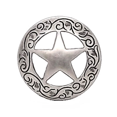 3/4'' Engraved Star Screw Back Concho Antique Nickel 11373-01 by Stecksstore