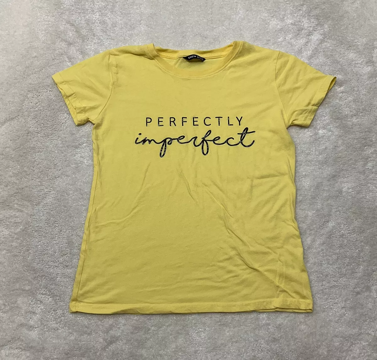 Shein Womens Size Small Perfectly Imperfect Yellow Shirt Casual Lounge