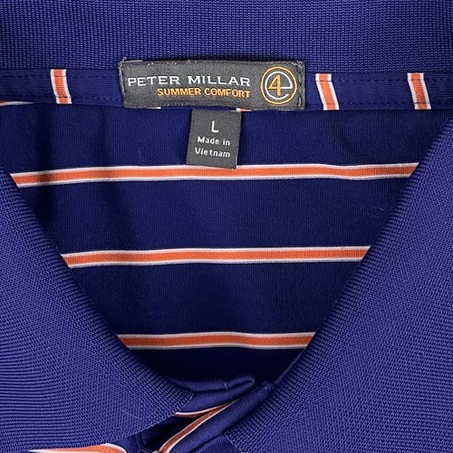 Peter Millar E4 Summer Comfort Golf Polo Mens L Stretch Wicking Shirt MF15EK15 - Picture 3 of 4