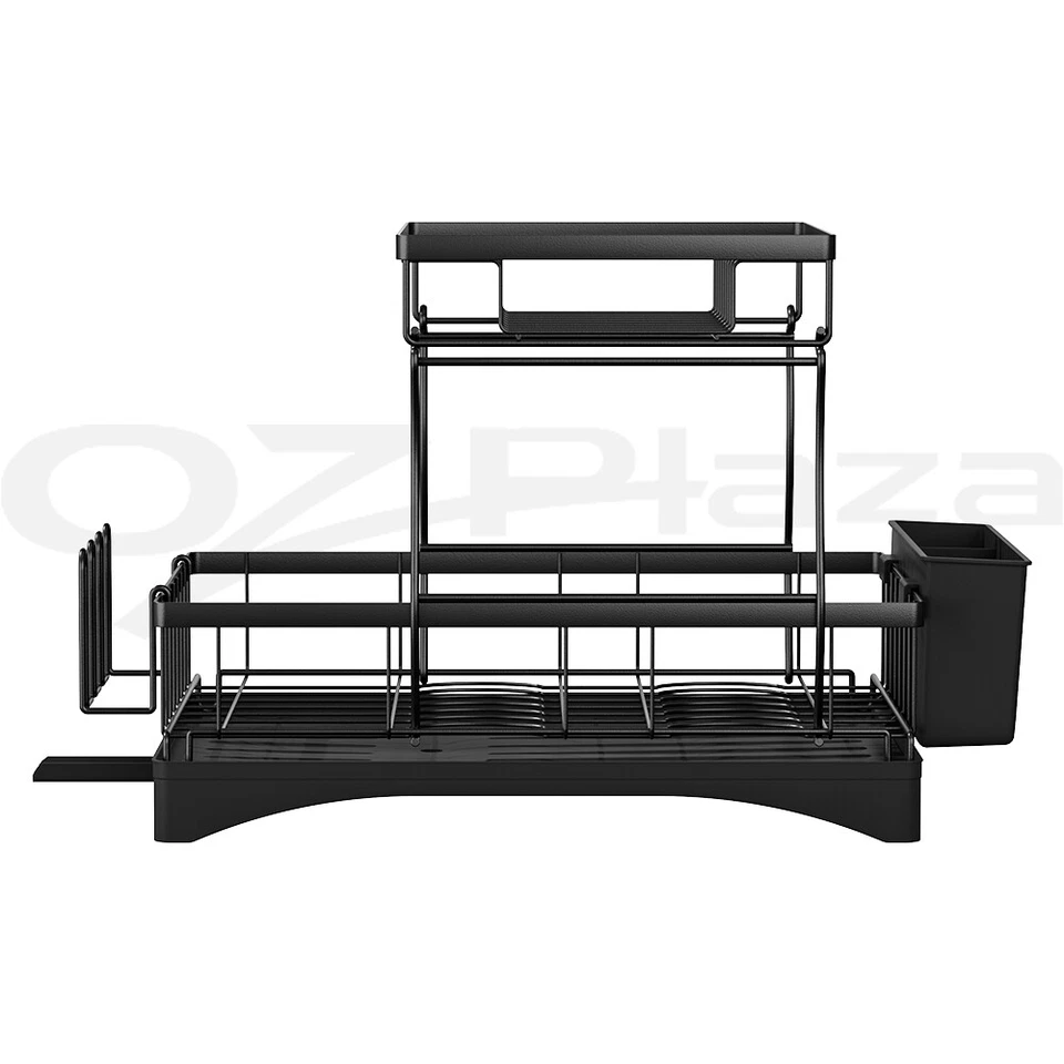 Cefito Dish Rack Expandable Drying Drainer Cutlery Holder Tray Kitchen 2 Tiers - image 4 of 4