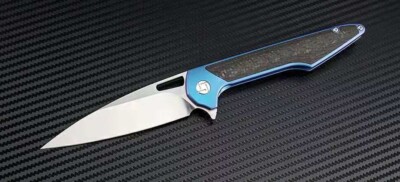 ARTISAN ARCHAEO FRAMELOCK BLUE/BLACK HANDLE 3.75'' M390 STEEL BLADE FOLDING KNIFE