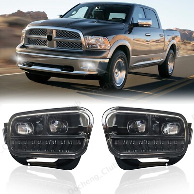 For 2009-2018 Dodge Ram 1500 2500 3500 LED Fog Lights Front Bumper Lamps