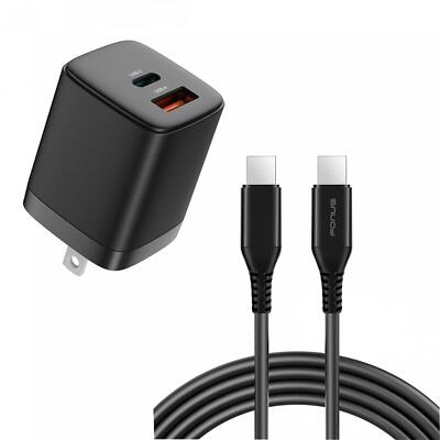 38W PD HOME CHARGER FAST TYPE-C 6FT LONG CABLE USB-C POWER for PHONES & TABLETS