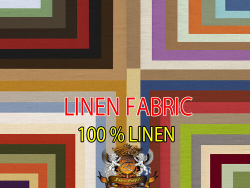 100% Linen Upholstery Fabric 7.5 oz 60" W For Clothing & Garment DIY Art soldBTY - Afbeelding 1 van 43