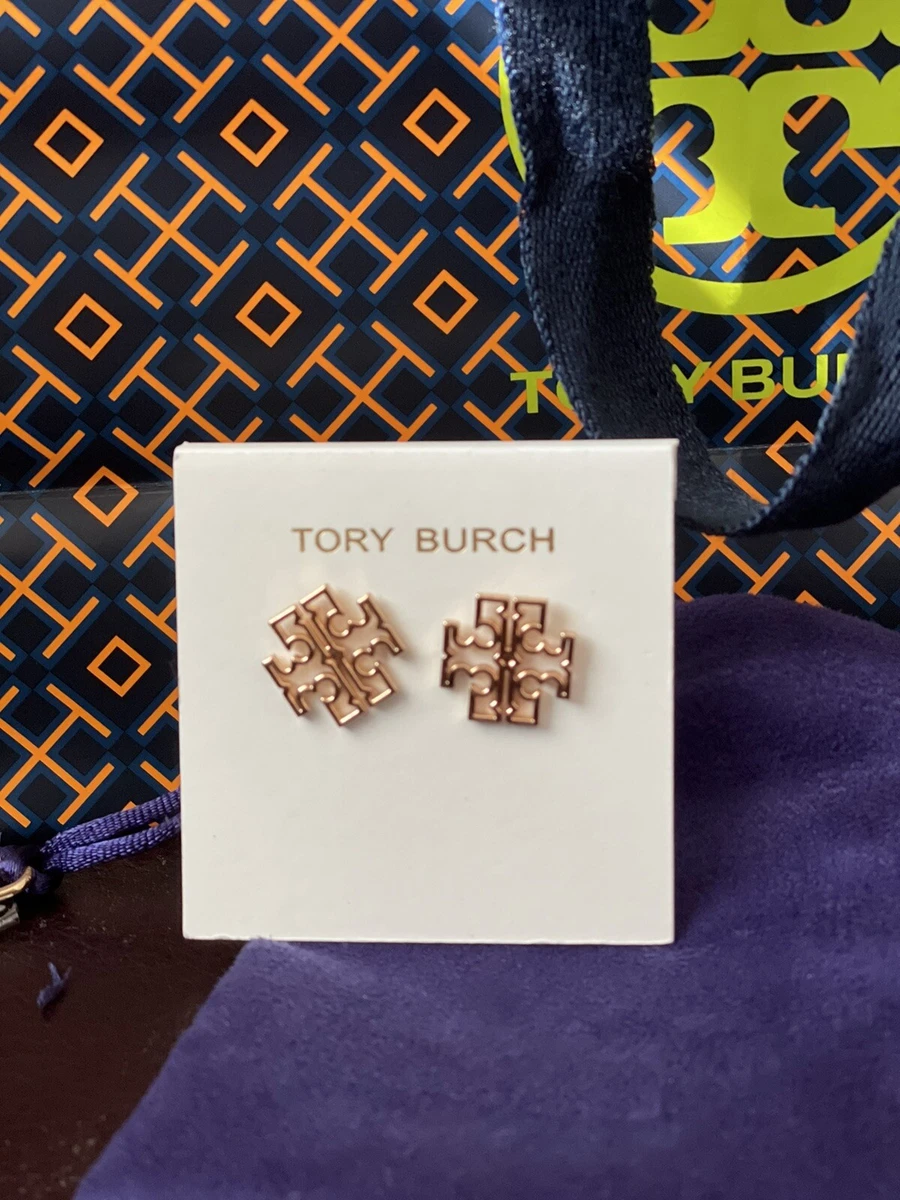 Tory Burch Britten Logo Stud Earrings - Gold-Tone Metal Stud, Earrings -  WTO314242 | The RealReal