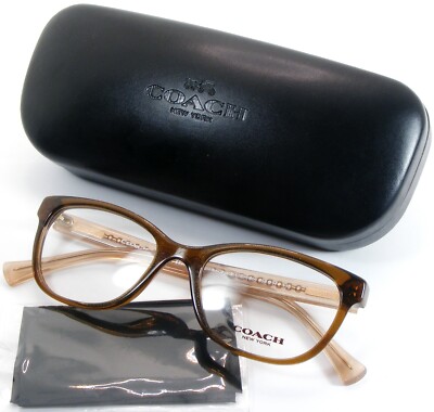 Neu Coach HC 6072 5328 Brown Glitter / Kristall Hellbraun Brille 50-17-135mm