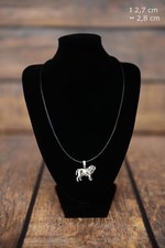 Neapolitan Mastiff - silver covered necklace with dog on strap, Art Dog USA