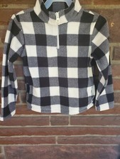 Childrens Place Size Small 5/6 Fleece Quarter-Zip Buffalo Plaid