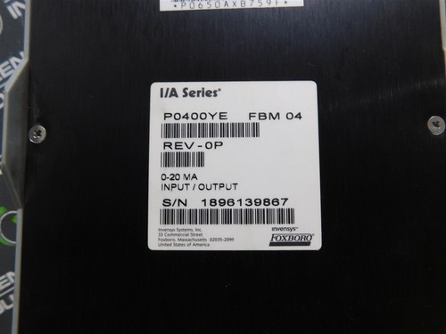 USED Foxboro Co. P0400YE I/A Series Input/Output Module Rev. 0P FBM 04 0-20 mA - Picture 5 of 5