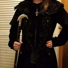 Antique Rare Victorian RAVEN Handcrafted Walking Stick Cane-AL Steampunk Handle