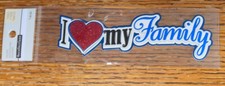 Recollections I    My Family Title Love Glittery Blue Red Scrapbook Stickers 3D