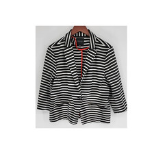 Christian Siriano Runway Style Black White Striped Blazer Women's Xl