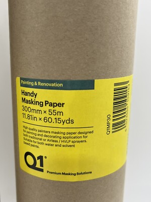 1x Q1 handliches Abdeckpapier 300mm x 55m hochwertiges Maler Abdeckpapier -1 Rolle