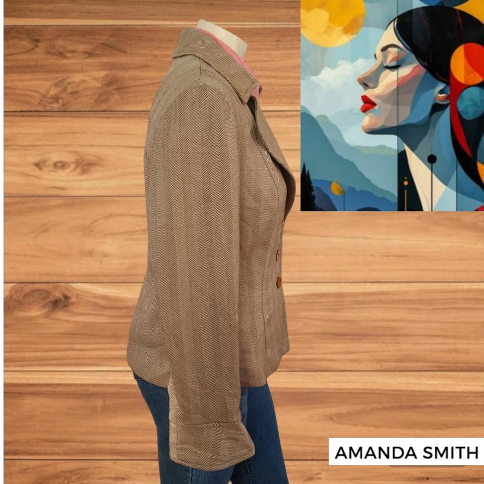 Amanda Smith Women's Brown Blazer Size 10 - Classic & Stylish - Image 3 of 4