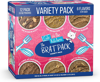 Cats in the Kitchen Slide N' Serve the Brat Pack Variety Cat Food Pouche