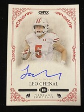 Leo Chenal Signed 2022 Onyx Vintage Football Auto Blue Ink  Wisconsin KC Chiefs