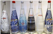 6 bottles EVIAN Christian LACROIX KENZO Alexander WANG collector's collection