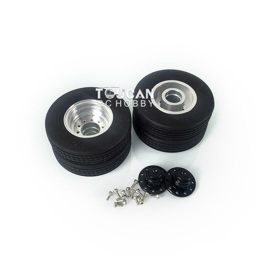 LESU 1/14 Scale Metal Double Hubs with Tyre for RC Tamiye Trailer Pallet Truck - Picture 3 of 3