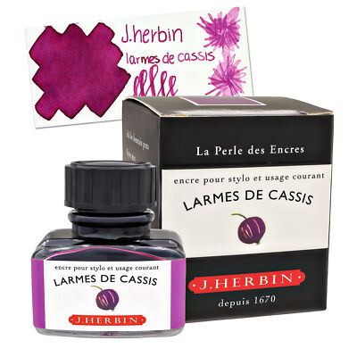 J. Herbin Bottled Fountain Pen Ink 30mL Larmes de Cassis (Tears of Blackcurrant)