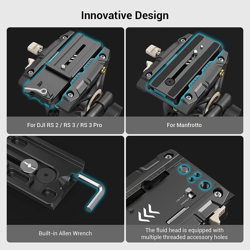 Sistema de trípode de video SmallRig, trípode de alta resistencia de 74" con cabezal fluido de 360 grados 3751 - Imagen 4 de 11