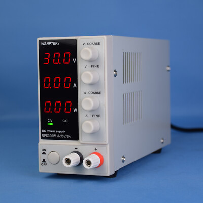0-30V 0-6A Lab DC Bench Power Supply Variable Adjustable Power Supply