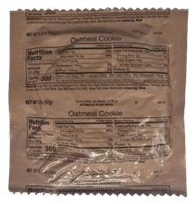 Authentic USGI Ration Dessert - Oatmeal Cookie - 6, 12, 24 and 48 Packs